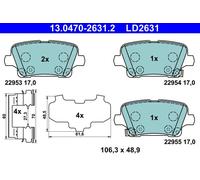 Fits ATE 13.0470-2631.2 BRAKE PADS. OPEL T. INSIGNIA 1.4-2.0 17- CERAMIC UK St