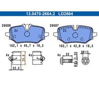 ✅Fits ATE 13.0470-2664.2 Brake Pad Set, disc brake ⭐UK Seller⭐