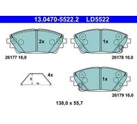 ATE Brake Pad Set 13.0470-5522.2 - Ceramic - Fits Mazda 3 1.5/2.0 (2018-) - UK Stock