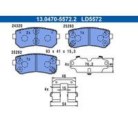 ATE 13.0470-5572.2 Brake pad set