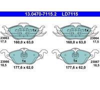 Fits ATE 13.0470-7115.2 Brake Pad Set, disc brake DE Stock
