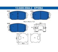 ATE 13.0480-5564.2 Brake pad set