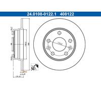 ATE 24.0108-0122.1 Brake disc