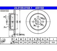 Fits ATE 24.0109-0168.1 brake disc HONDA T. CITY 1.4 08- UK Stock