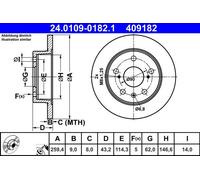 ATE Brake disc 24.0109-0182.1 259,4 9,0 5 114,3 solid Coated SUZUKI: Vitara IV Off-Road, SX4 II S-Cross