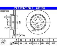 Fits ATE 24.0109-0186.1 Brake disc OE REPLACEMENT