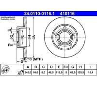 ATE Brake disc 24.0110-0116.1 245,0 10,0 5 112,0 solid Coated AUDI: A8 D2, 100 C3 Avant, 200 C3 Saloon