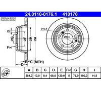 ATE Brake disc 24.0110-0176.1 284,0 10,0 5 120,0 solid BMW: 7