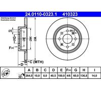 Fits ATE 24.0110-0323.1 Brake Disc UK Stock