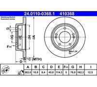 Fits ATE 24.0110-0368.1 Brake Disc OE REPLACEMENT TOP QUALITY