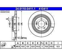 X2 PCS 24.0110-0411.1 BRAKE DISC ATE