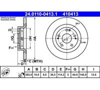 ATE Brake Disc 24.0110-0413.1 – Honda Civic X – Part 42510TGNG00