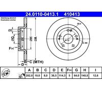 ATE Brake Disc 24.0110-0413.1 – Honda Civic X – Part 42510TGNG00