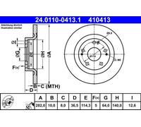 ATE Brake disc HONDA 24.0110-0413.1 42510TGNG00 Brake rotor,Brake discs,Brake rotors