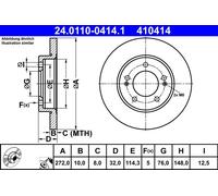 Brake disc ATE 24.0110-0414.1 for KIA PROCEED (CD) 1.4 2018-202