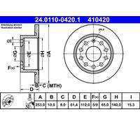 ATE Brake disc solid 24.0110-0420.1 Brake rotor,Brake discs SKODA,Octavia III Combi (5E5),Octavia III Schrägheck (5E3, NL3, NR3)