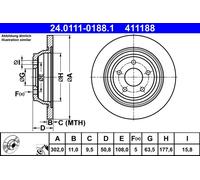 ✅Fits ATE 24.0111-0188.1 Brake disc 1 pc. 24.0111-0188.1 Brake disc ⭐UK Seller⭐