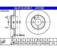 Fits ATE 24.0112-0106.1 Brake Disc OE REPLACEMENT TOP QUALITY