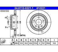 ATE 24.0112-0221.1 Brake disc