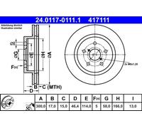 ATE 24.0117-0111.1 Brake disc