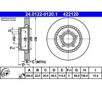 ATE 24.0122-0120.1 Brake disc
