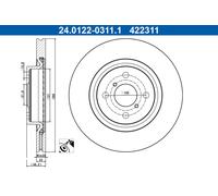 ATE 24.0122-0311.1 Brake disc