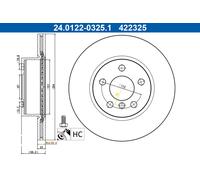ATE 24.0122-0325.1 Brake disc
