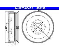 ATE 24.0220-0047.1 Brake drum