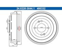 ATE 24.0220-3044.1 Brake drum