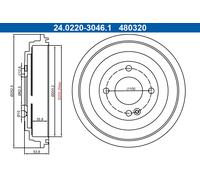 ATE 24.0220-3046.1 Brake drum