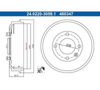 Fits ATE 24.0220-3059.1 BRAKE DRUM
