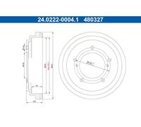 ATE 24.0222-0004.1 Brake drum