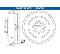 ATE 24.0222-0005.1 Brake drum
