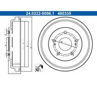 ATE 24.0222-0006.1 Brake drum