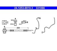 ATE Brake Hose 24.1253-0010.3 with banjo bolt for VW, Audi, Skoda