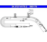 ATE 24.3727-0170.2 Hand brake cable