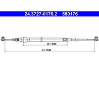 CABLE PULL PARKING BRAKE 24.3727-0176.2 FOR VW BBY/AUA/BKY 1.4L 4cyl POLO