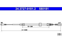 Fits ATE 24.3727-0181.2 BRAKE CABLE