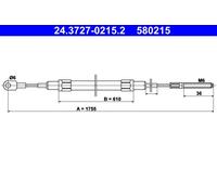 ATE Handbrake Cable 24.3727-0215.2 – Fits BMW E34 / 5 Series (M43B18 M40B18 1.8L)