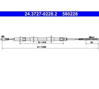 ATE Parking Brake Cable 24.3727-0228.2 (34411163084) – Fits BMW Z3, E36