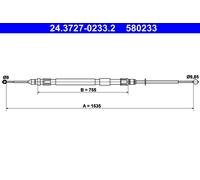 Fits ATE 24.3727-0233.2 BRAKE CABLE