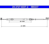 ATE 24.3727-0237.2 Handbrake cable
