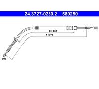 ATE 24.3727-0250.2 Hand brake cable