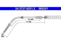 Parking brake cables ATE 24.3727-0251.2 for MINI