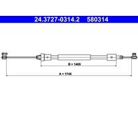 ATE 24.3727-0314.2 Handbrake cable