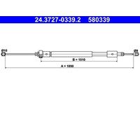 ATE 24.3727-0339.2 Handbrake cable
