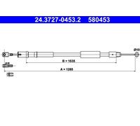ATE 24.3727-0453.2 Handbrake cable