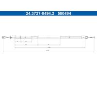 Fits ATE 24.3727-0494.2 Cable Pull, parking brake 24.3727-0494.2 Hand ⭐UK Stock⭐