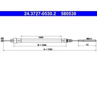 ATE 24.3727-0530.2 Handbrake cable