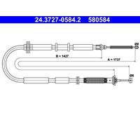 ATE 24.3727-0584.2 Hand brake cable